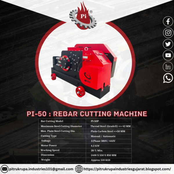 Rebar Cutting Machine PI-52 - Image 7