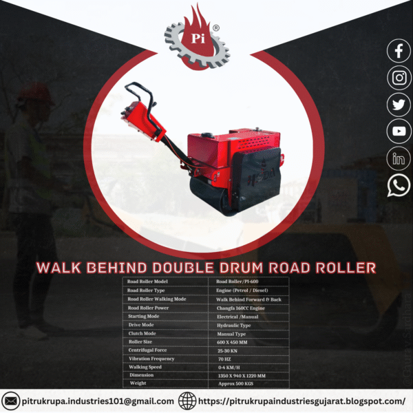 Walk Behind Double Drum Road Roller - Image 3