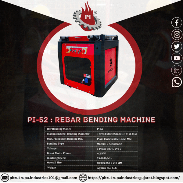 Rebar Bending Machine PI-52 - Image 4