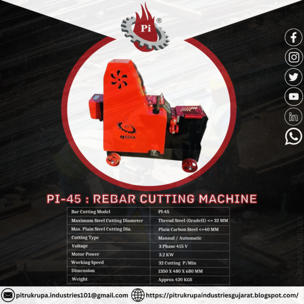 Rebar Cutter PI-45 Upside Motor - Image 4